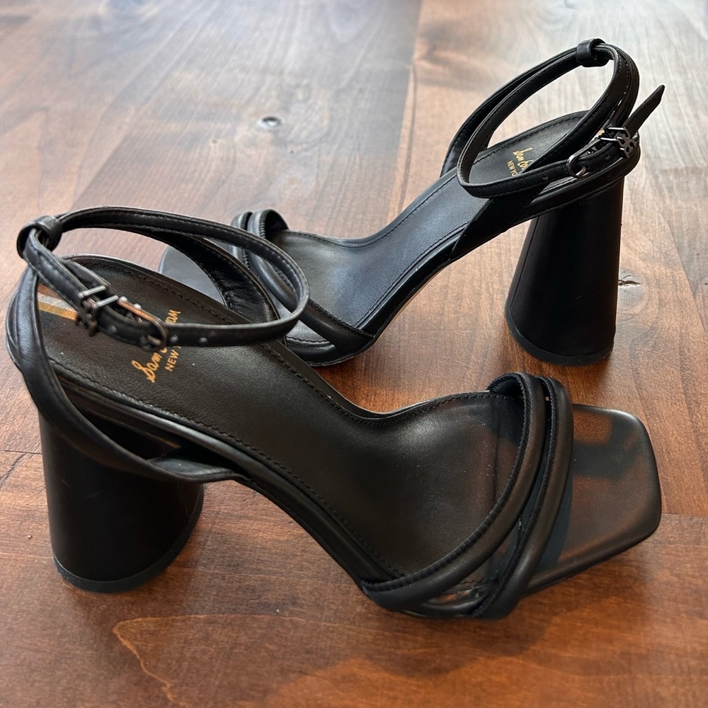 Sam Edelman Kia Block Heel Sandal | Black Leather| Size 7 - Picture 4 of 10